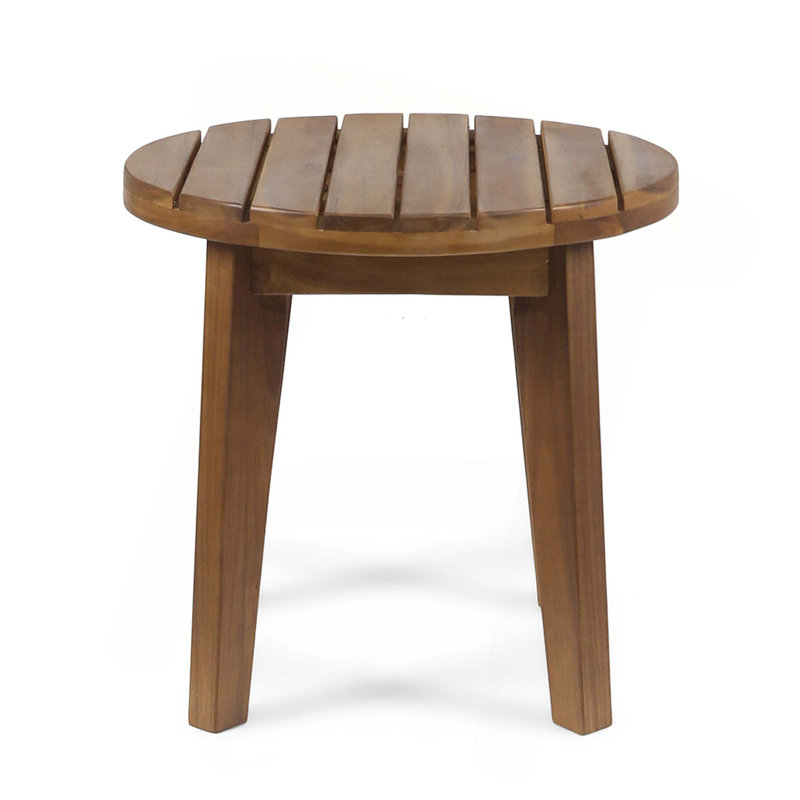 Outdoor 16" Acacia Wood Side Table, Teak