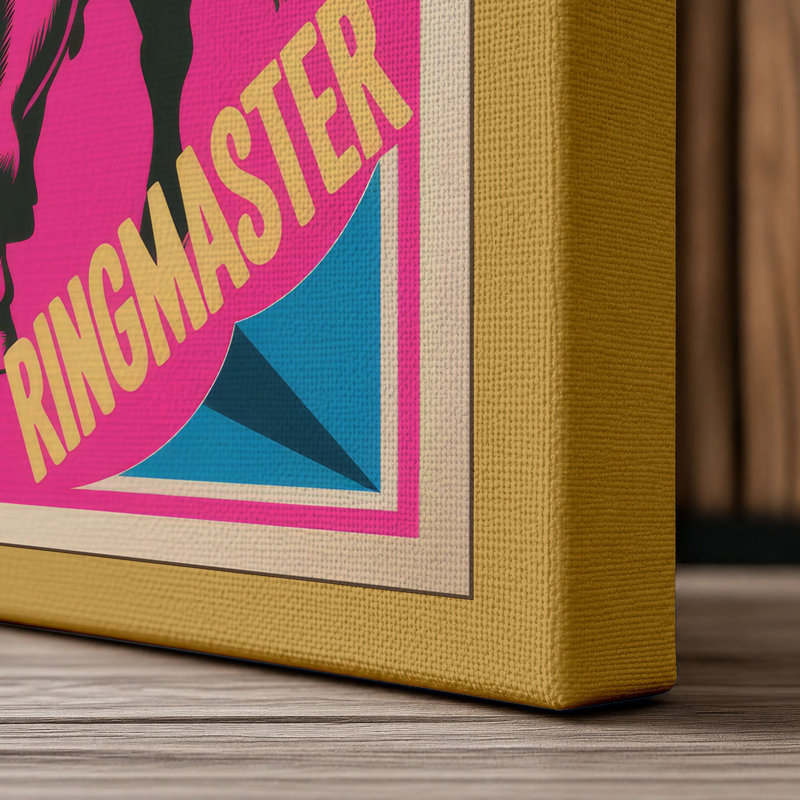 Bull Master Retro - Wrapped Canvas, 36x24 - 91.4 x 61.0 cm, Ochre Border