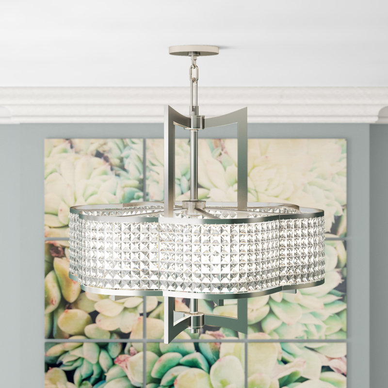 Lustre à 6 lumières Belisle, Nickel brossé