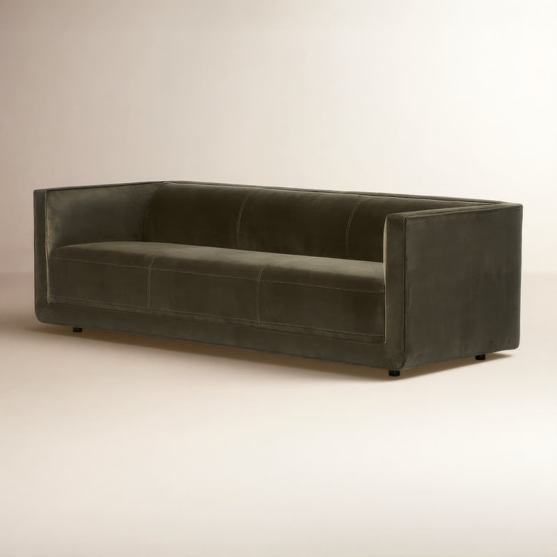 Gigi 95" Upholstered Sofa, Surrey Olive Polypropylene / Olefin