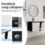 Meuble-lavabo mural moderne avec lavabo en céramique et porte d'armoire à fermeture en douceur, blanc et noir