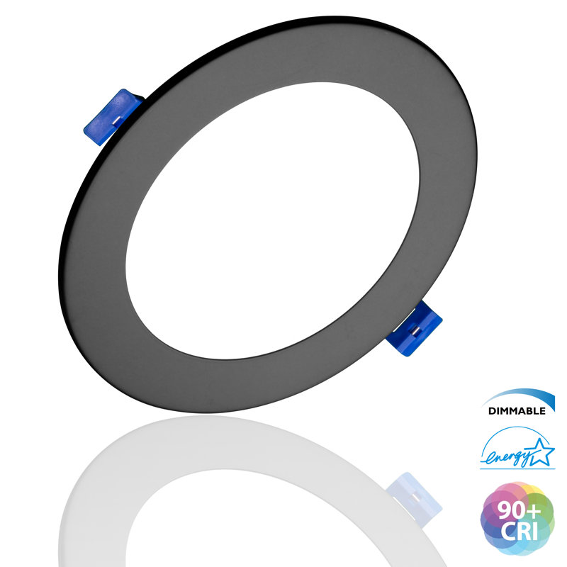 Dimmable Circle Flush Mount, Black, 1052 lm, 5000K