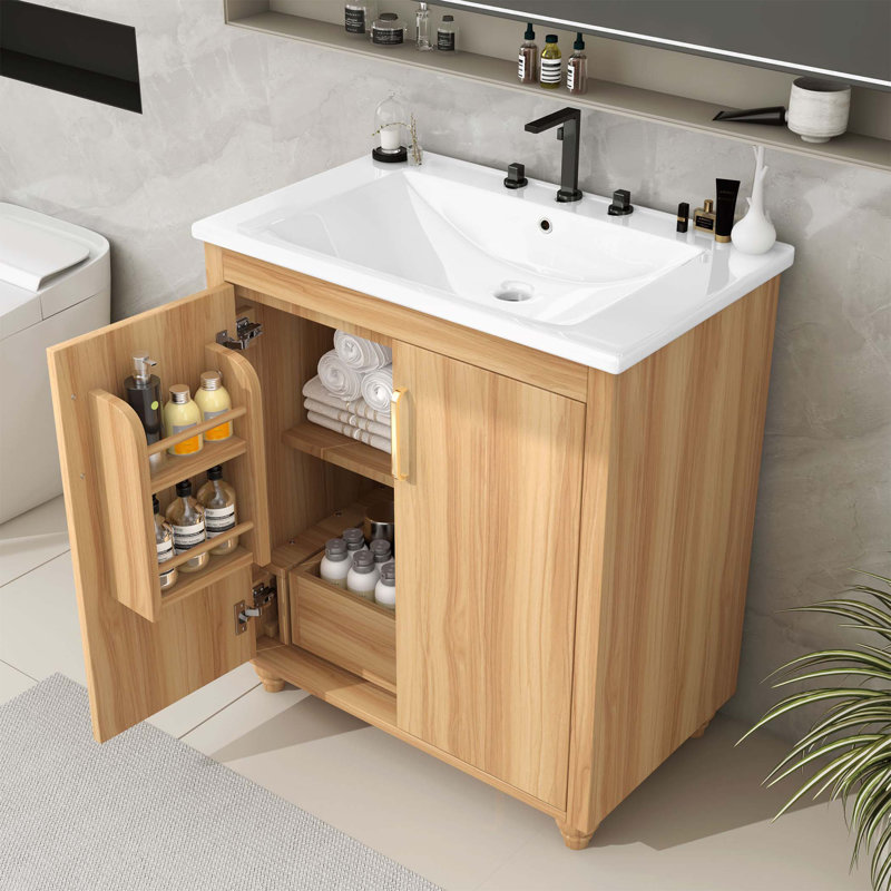 Armoire de salle de bain en panneau de fibres à densité moyenne Zadack