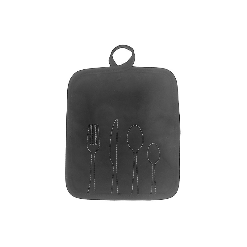 Porte-casseroles à coutures avant noir Ustensile - ensemble de 6