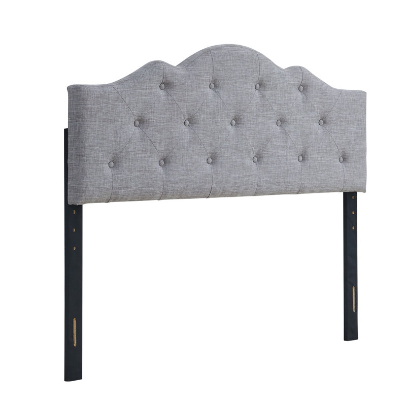 Charlie Twin Upholstered Tufted Round Headboard - Beige, Full, Gray