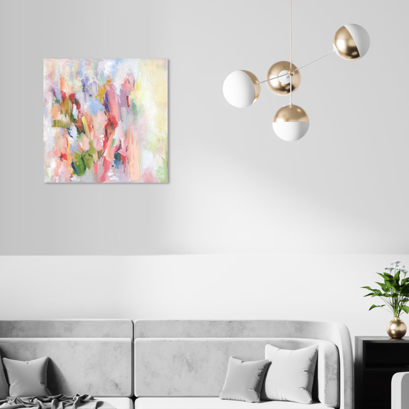 Beauté florale abstraite - impression sur toile, H 20 po x l 20 po, Toile tendue, Sans cadre