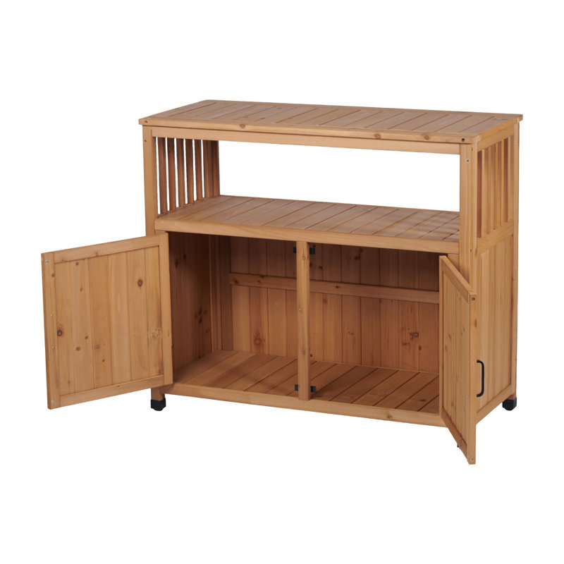 Ensemble de table et chaises de patio en bois avec rangement