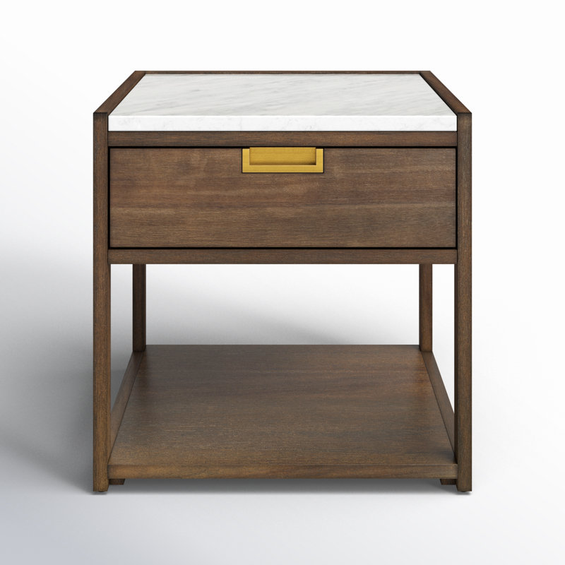 Eliane 1 - Drawer 19.5" Nightstand, Dark Chocolate