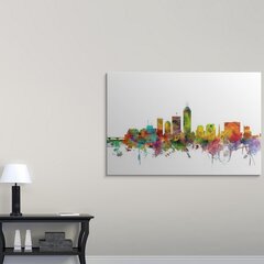 Francy Indianapolis Indiana Skyline' by Michael Tompsett Graphic Art Print