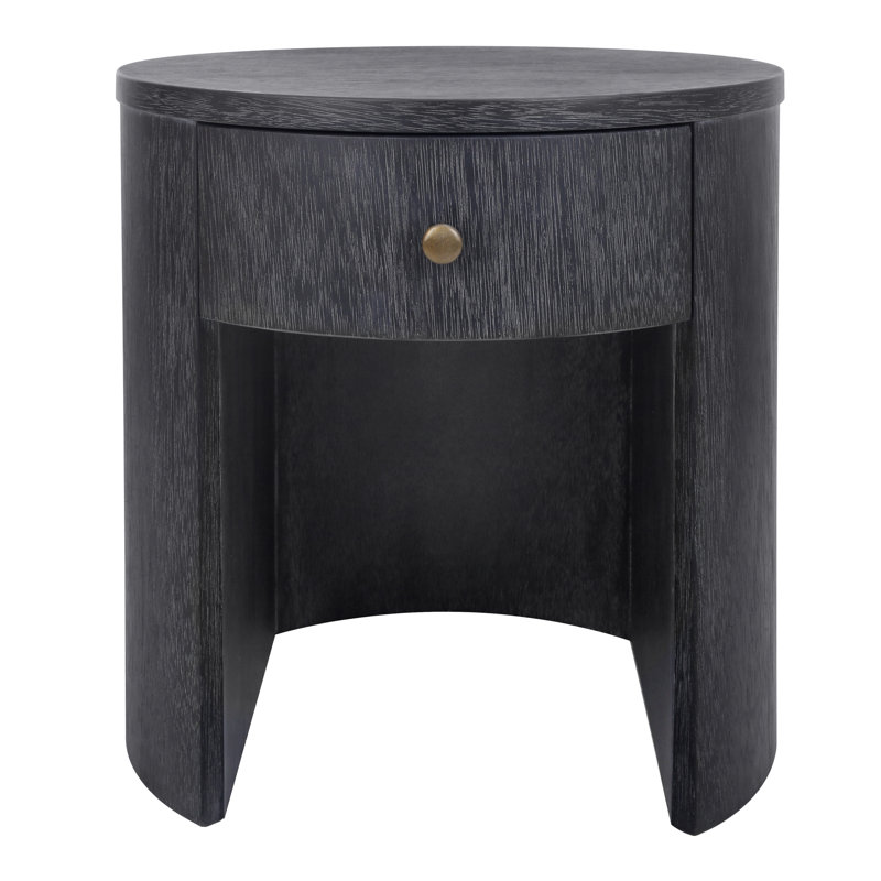 Arista Watkins Round Side/End Table, Brushstroke Black