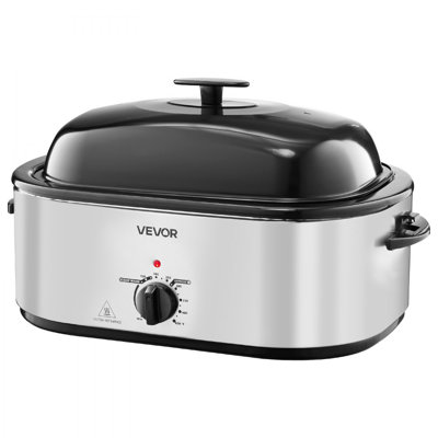 Roaster Oven, 24QT Electric Turkey Roaster Oven, 150-450℉ Adjustable Temperature Electric Roasting Pan with 3 Bin Buffet Server, Self-Basting Lid, Defrost & Warm Function, Self-Basting Lid