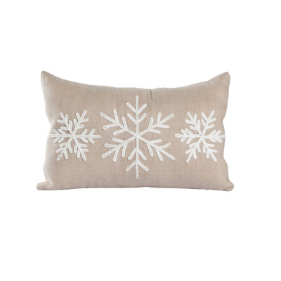 22" Natural Snowflake Lumbar Pillow