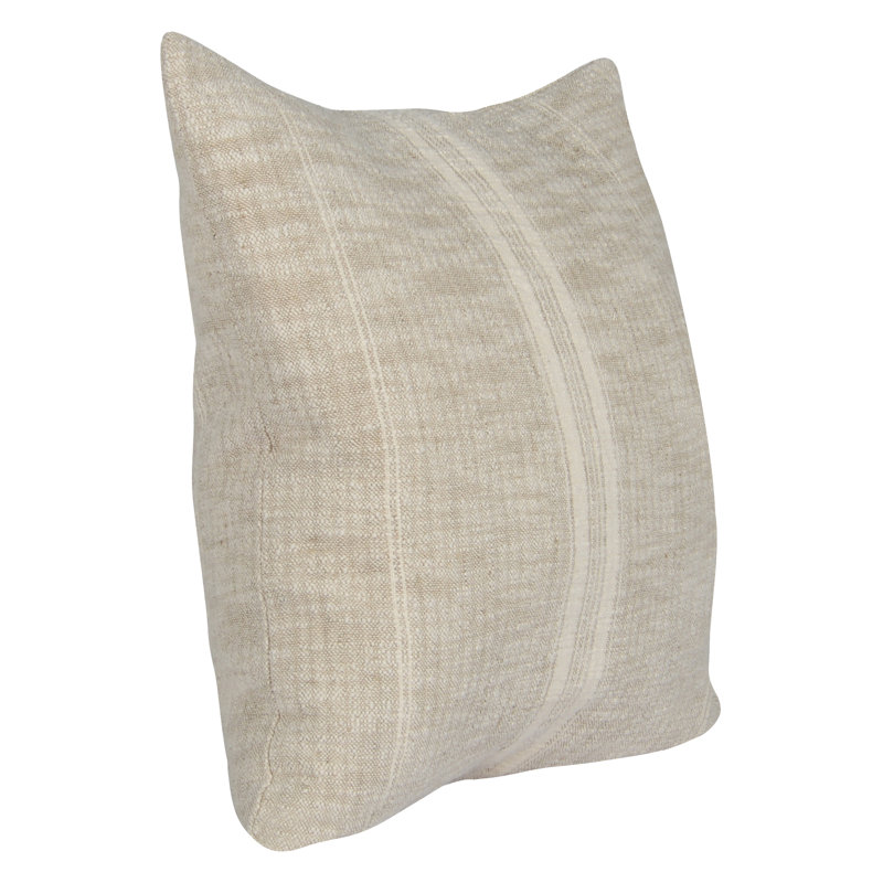 Tia 22" Square Throw Pillow, Natual/Ivory, 22" x 22", Square