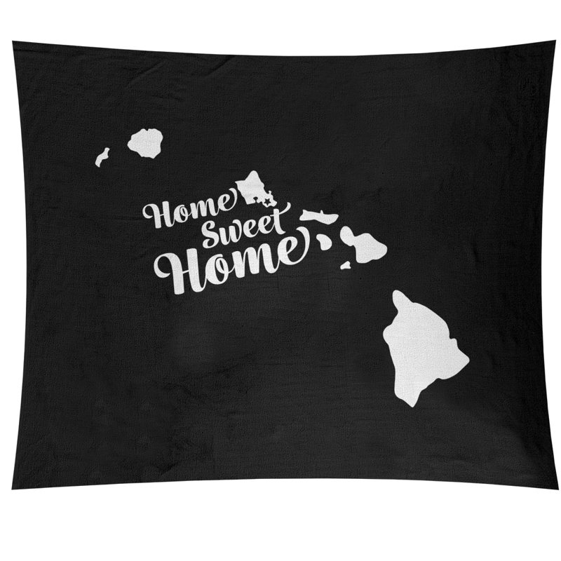 Tapisserie murale honolulu doux pour la maison, H 51 po x l 60 po, Noir