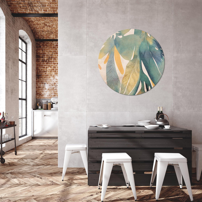 Round Canvas Print - Watercolor exotics