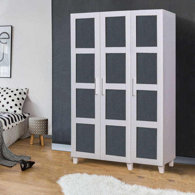 Armoire Kwiete, Blanc / gris anthracite