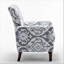 Chaise avec accoudoirs en mélange de polyester à motifs, structure en bois de bouleau massif avec pieds fuselés bruns, chaise d'appoint rembourrée de mousse avec garniture pour le bureau du salon