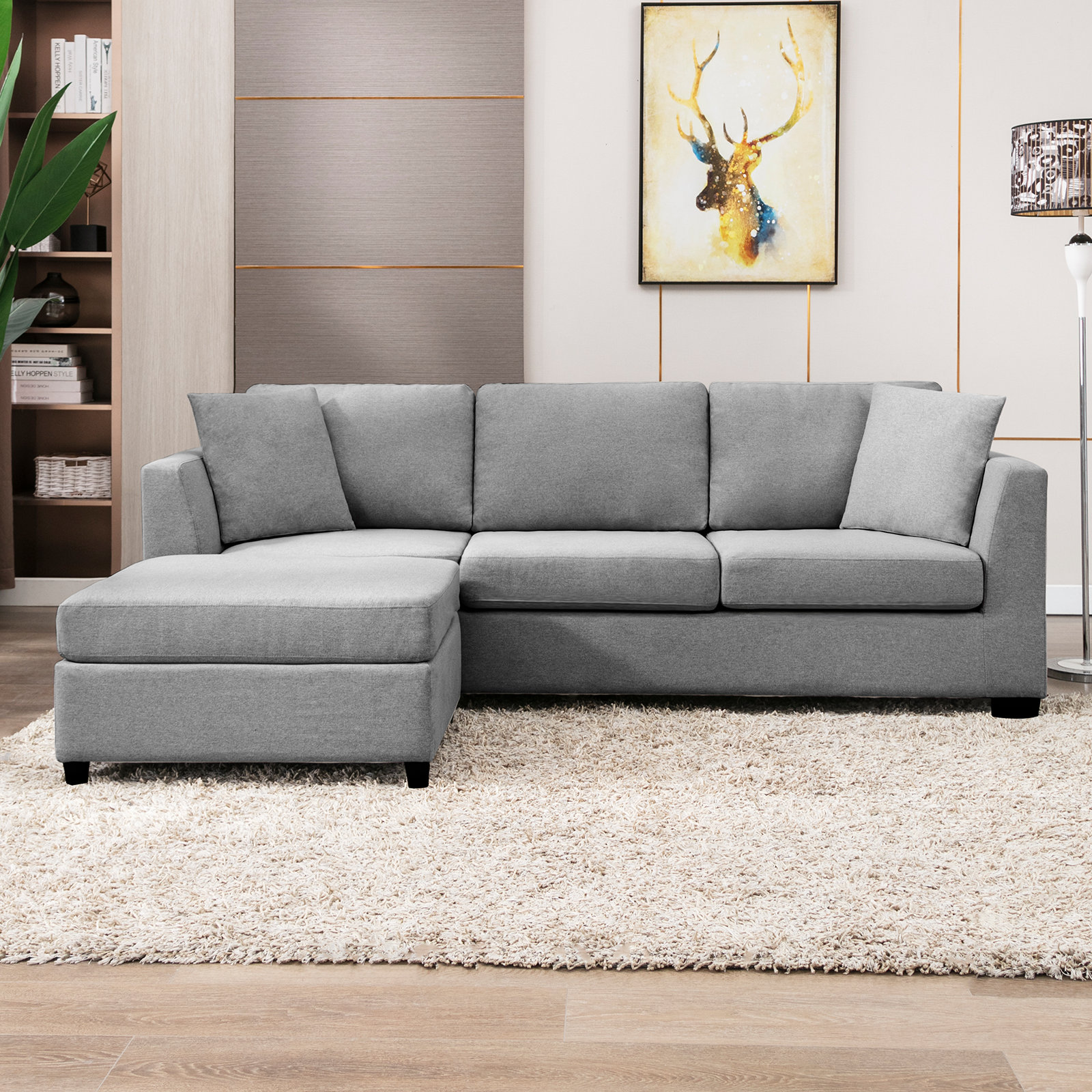 Wide sofa with deals chaise