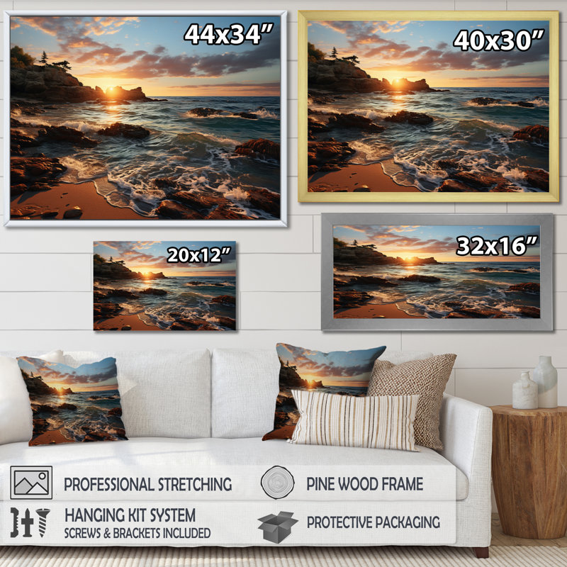 Golden Sands A hypnotisant sur toile, Cadre doré à une seule photo, H 12 po x l 20 po