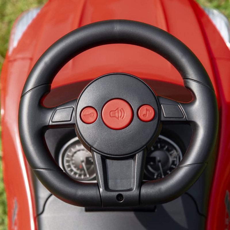Red Toddler Foot-to-Floor Ride-On Car with Horn and Storage
