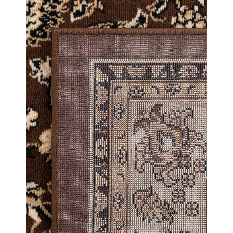 Tapis brun à motif floral Hanan, Brown, Rectangle 7'10" x 11'