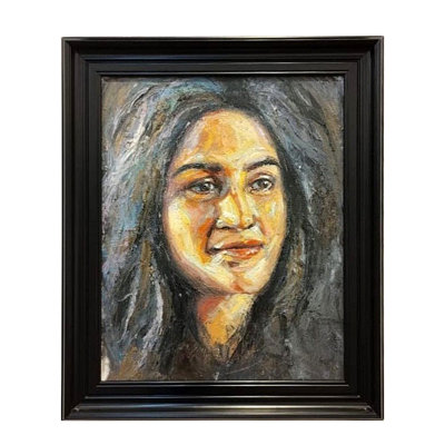Sourire | Par Boby Abraham | Huile sur toile | Peinture encadrée