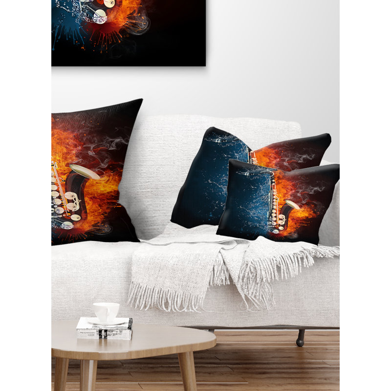 Saxophone - Others Printed Throw Pillow, 12" x 20", Rectangular