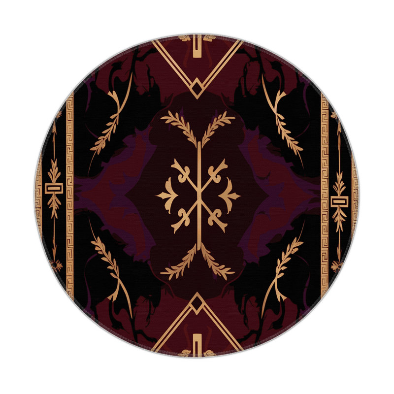 Flourished Legacy Indoor And Outdoor Area Rug, Round 5'