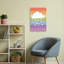 Rainbow Cloud Hearts Colorful Peaceful Playful Landscape Nature Wall Art Print 1 Piece Wrapped Canvas Wall Art-1698394903