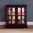LED Curio Display Cabinet,Antique Display Cabinet with Adjustable Shelves,Retro Design Quality Showcase with Lattice Doors Elegant Bookcase and Storage Cabinet for Home Decor and Organization-166794235