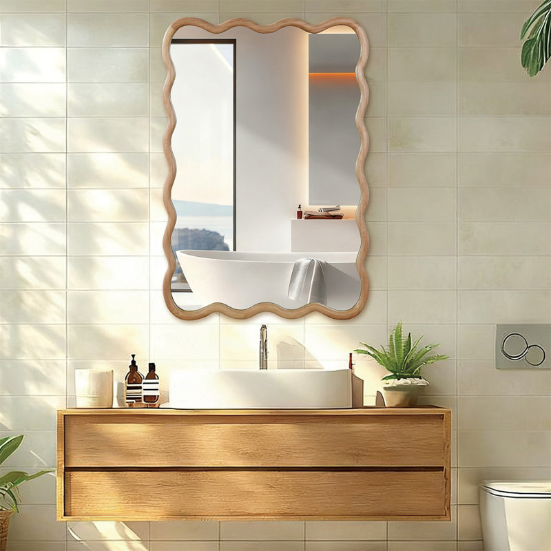 Miroir rectangulaire, Marron clair, 40 po x 30 po