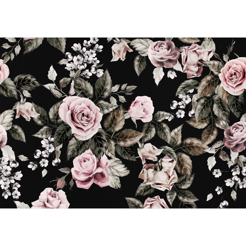 Bordure florale pelez et collez, L 100 po x l 144 po