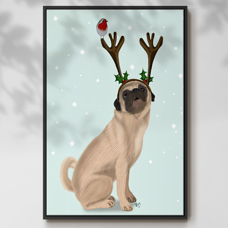Carlin de Noël avec bois et merle, Noir, H 41 po x l 27 po x P 1,5 po