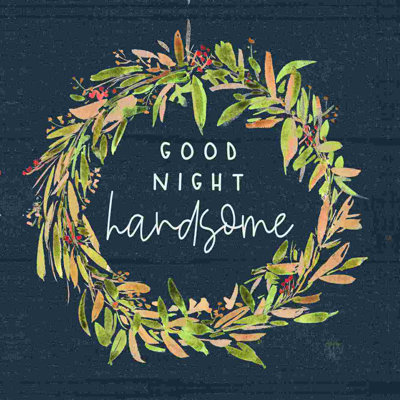 " Goodnight Handsome Wreath On Navy "