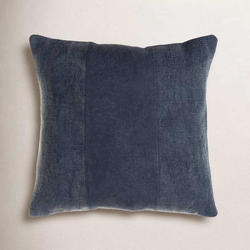 Dunbar Cotton Throw Pillow, 20" x 20", Poly Fill, Navy