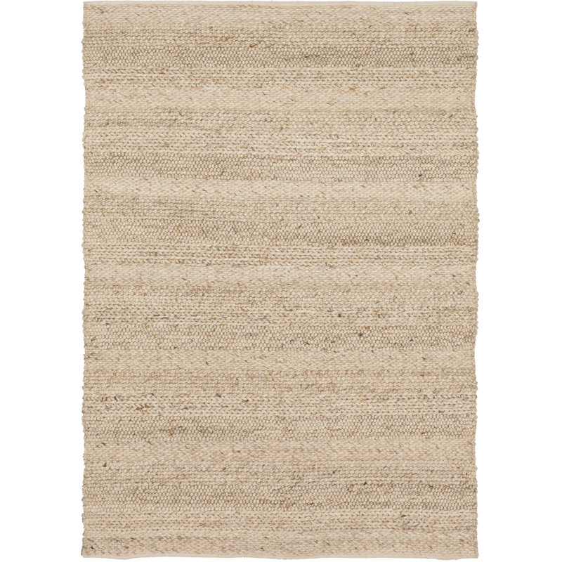 Tableau Wool/Viscose Beige Area Rug, Rectangle 5' x 8'