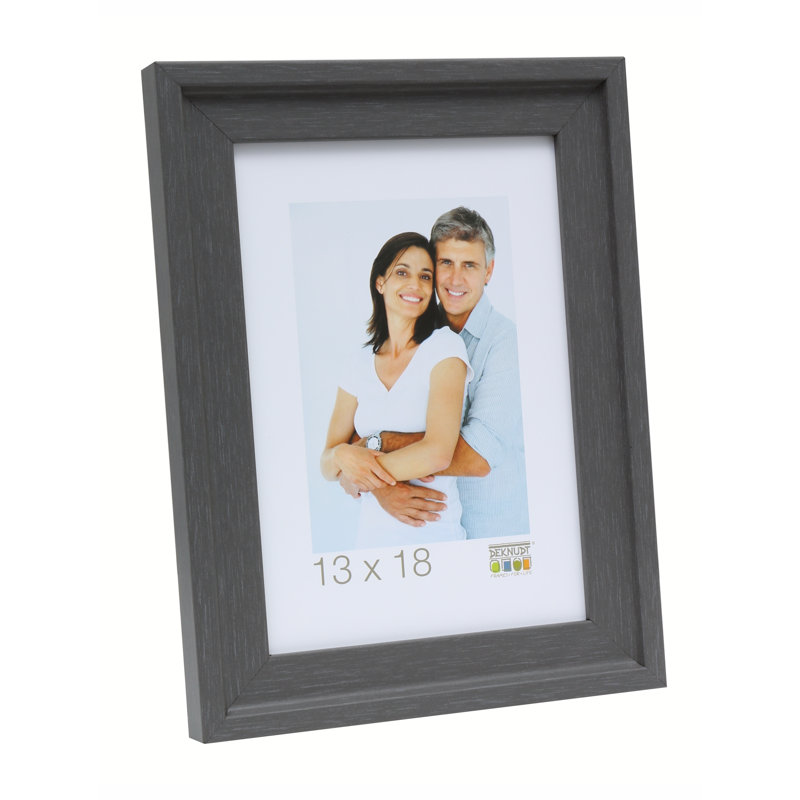 Mineral Wood Embossed Picture Frame, 21.8cm H x 16.7cm W x 1.8cm D, Grey