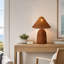 Lampe de table en rotin bronze antique