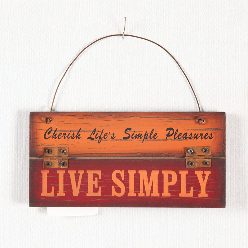 Décoration murale en bois "live simply"
