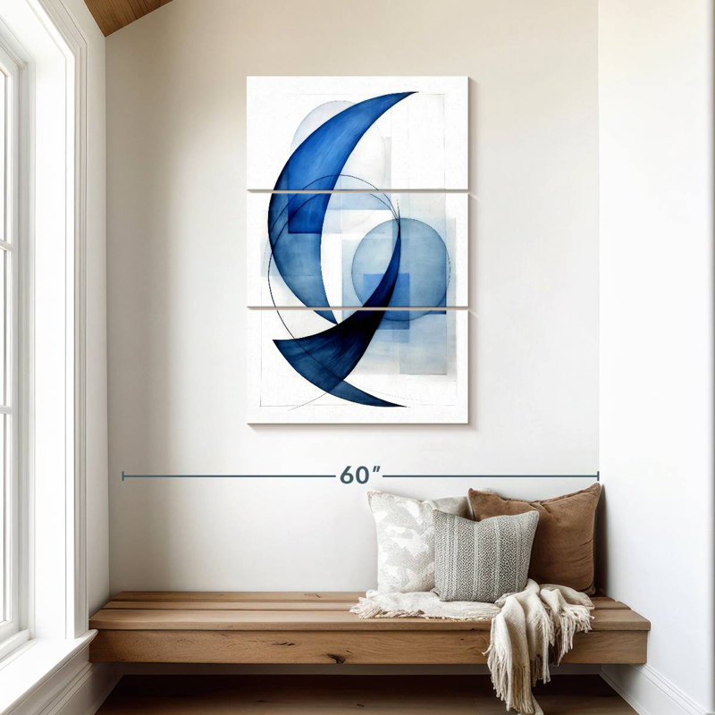 Avery Dynamic Blue Circles II, 45" H x 28" W