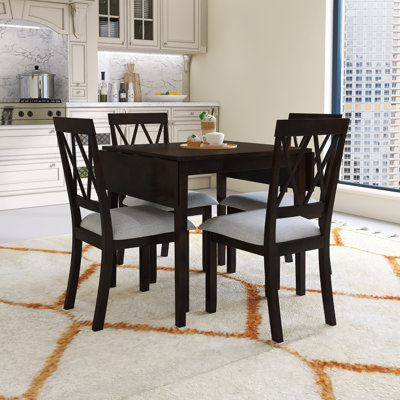 Ensemble de table de salle à manger extensible 5 pièces Espresso
