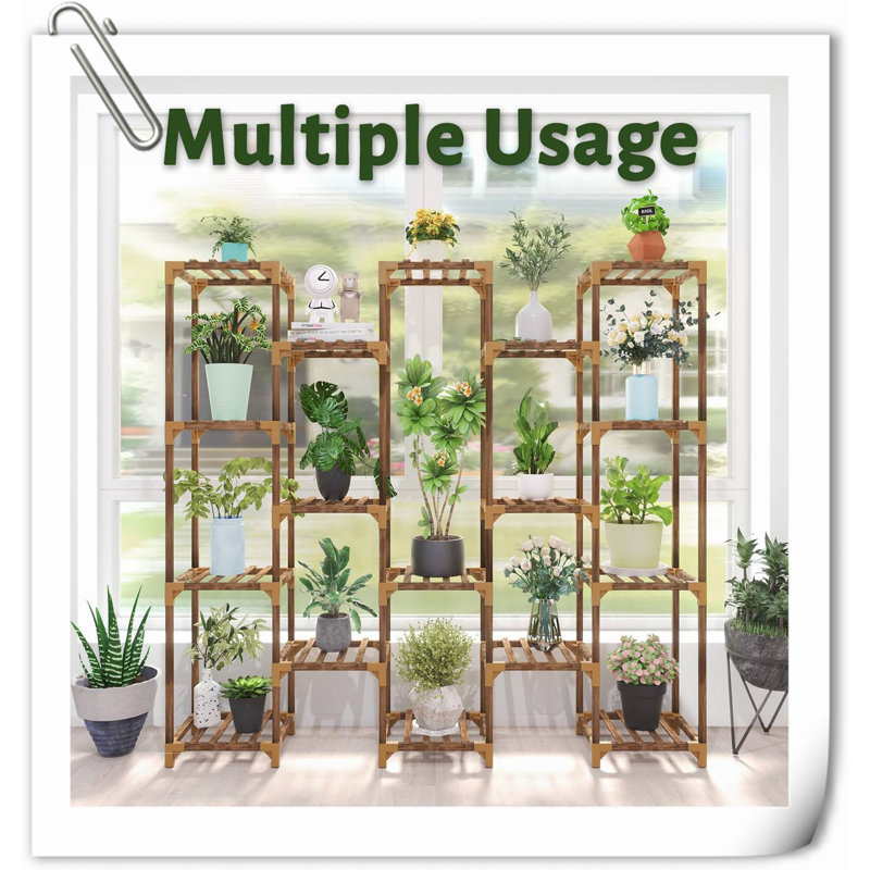 Support pour plante d'intérieur et d'extérieur, grande tablette pour plantes multiples, 17 niveaux de support à plantes
