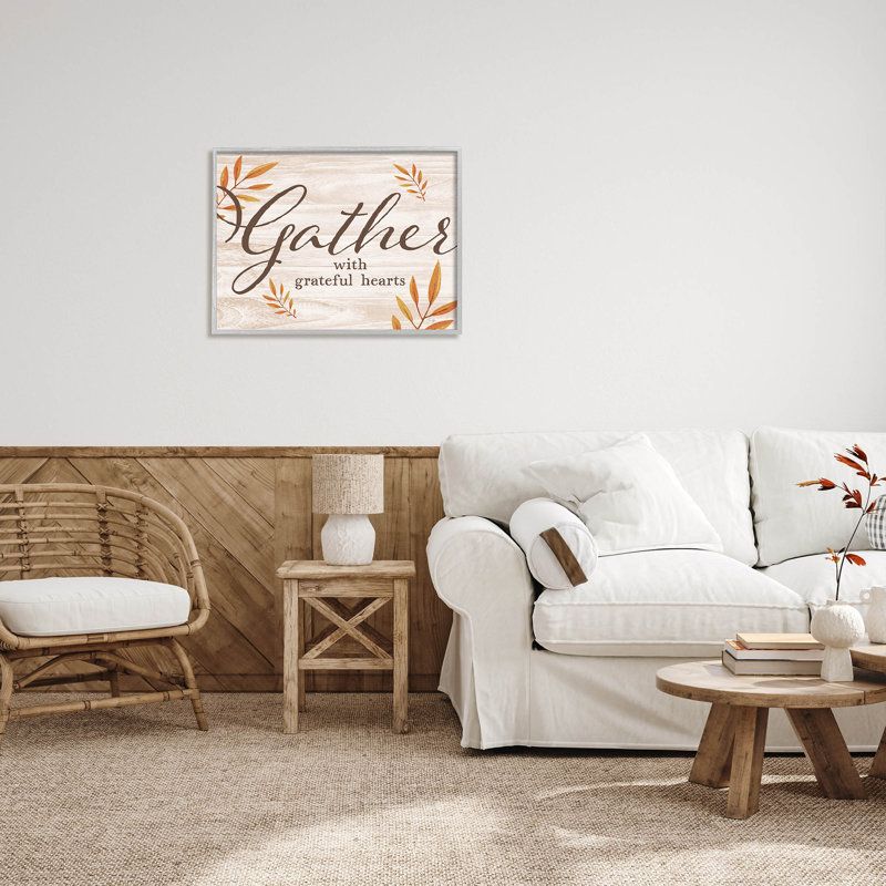 «Gather With Grateful Hearts», estampe numérique par Yass Naffas Designs, H 24 po x l 30 po x P 1,5 po, Toile tendue