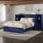 Wilkinson Farmhouse Full Murphy Bed with Bedside Tables, 3 Storage Drawers & Charging Station, Navy-1250068968-1250068969