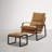 26.38'' W Top Grain Genuine Leather Lounge Armchair And Ottoman