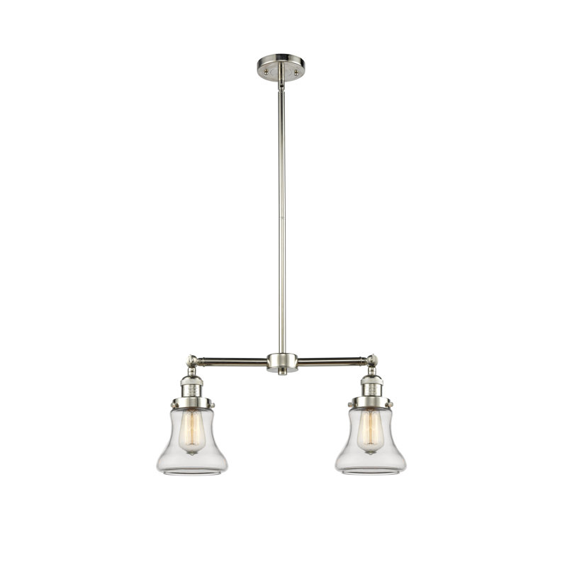 Edda 2 - Light Kitchen Island Pendant, No Bulb Included, Clear, Polished Nickel