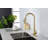 Kitchen Faucet With Pull Down Sprayer, High Arc Single Handle Kitchen Sink Faucet With Deck Plate, Commercial Modern Stainless Steel Kitchen Faucets-117237963