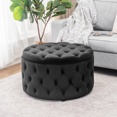 Amram Tufted Round Storage Ottoman