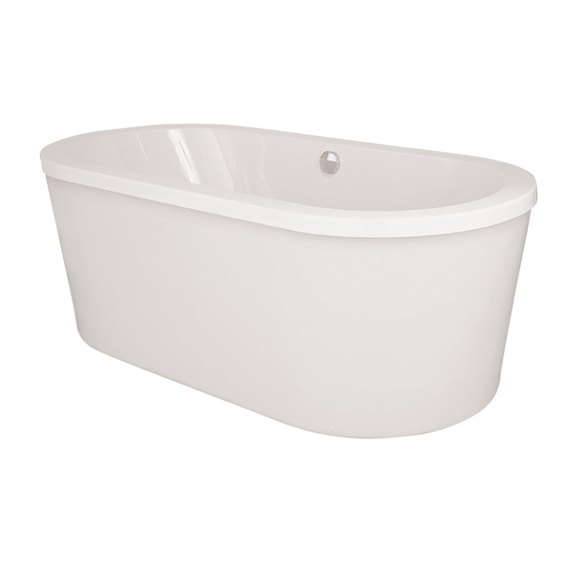 Estee 72'' L Freestanding Soaking Bathtub, Polished Chrome