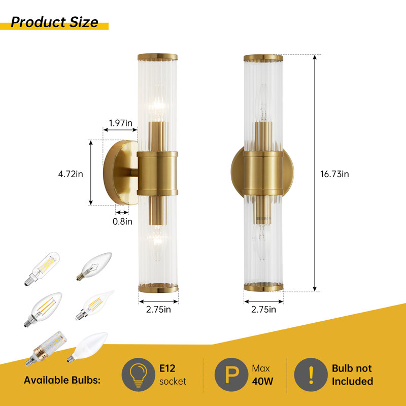 Raelinn Dimmable Wall Light, Gold
